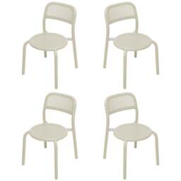 Fatboy Set of 4 Toni Stackable Garden Armchairs - Desert Colour: Desert