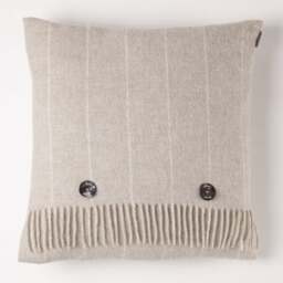 Bronte By Moon Pinstripe Luxury Merino Lambswool Cushion - Beige - thumbnail 2