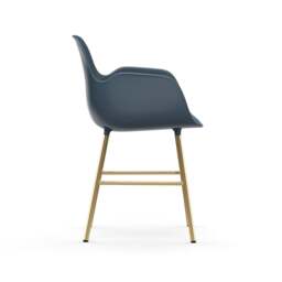 Normann Copenhagen Form Armchair - Blue - Brass Legs Shell Colour: Blue, Leg Colour: Brass - thumbnail 3