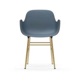 Normann Copenhagen Form Armchair - Blue - Brass Legs Shell Colour: Blue, Leg Colour: Brass - thumbnail 2