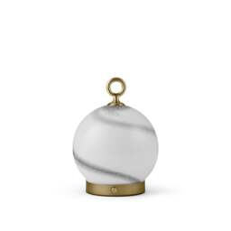 Halo Design Stockholm Battery Table Lamp - Marble Grey Colour: Marble Grey - thumbnail 3
