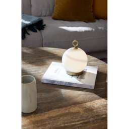 Halo Design Stockholm Battery Table Lamp - Marble Grey Colour: Marble Grey - thumbnail 2