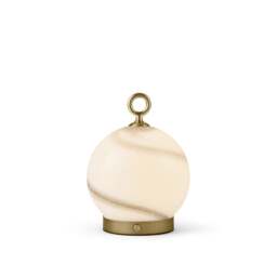 Halo Design Stockholm Battery Table Lamp - Marble Grey Colour: Marble Grey