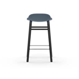 Normann Copenhagen Form Barstool - Wood - 65cm - Blue - Black Oak Legs Shell Colour: Blue, Leg Colour: Black Oak - thumbnail 4