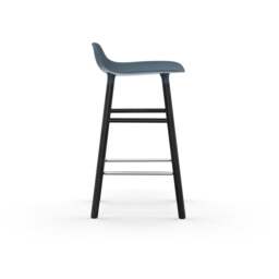 Normann Copenhagen Form Barstool - Wood - 65cm - Blue - Black Oak Legs Shell Colour: Blue, Leg Colour: Black Oak - thumbnail 3