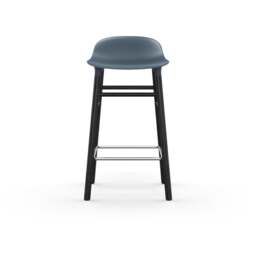 Normann Copenhagen Form Barstool - Wood - 65cm - Blue - Black Oak Legs Shell Colour: Blue, Leg Colour: Black Oak - thumbnail 2