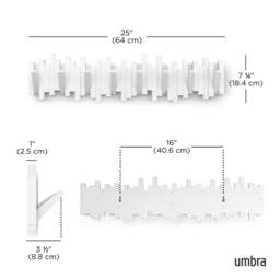Umbra Sticks Multi Hook Wall Rack  - White - 8 Hooks - thumbnail 5