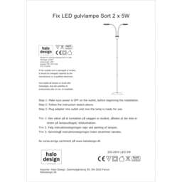 Halo Design Fix LED 2-Arm Floor Light - Black - thumbnail 6