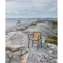 Normann Copenhagen Vig Outdoor Armchair - Robina Wood/Dark Green Steel - thumbnail 5