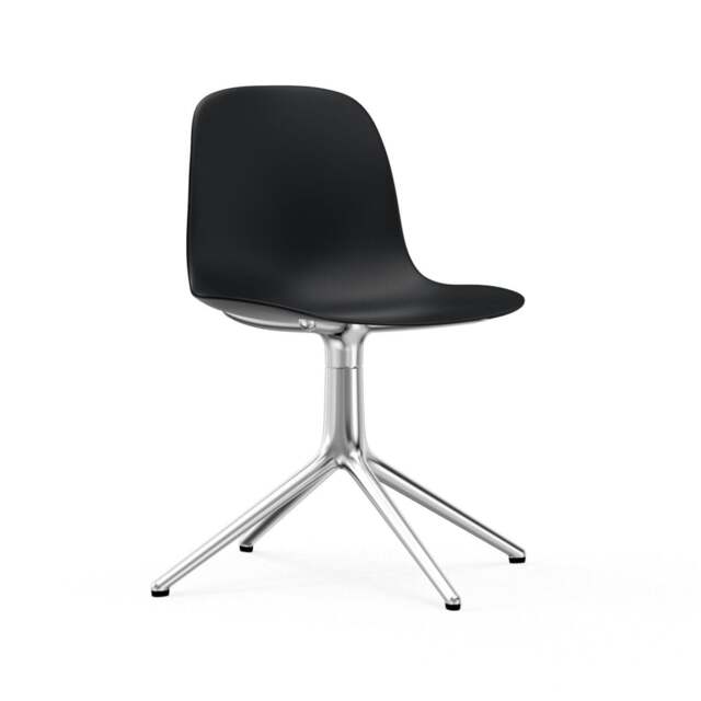 Normann Copenhagen Form Chair Swivel - 4 Leg - Black - Aluminium Legs Shell Colour: Black, Leg Colour: Aluminium - image 1