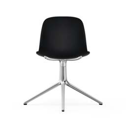 Normann Copenhagen Form Chair Swivel - 4 Leg - Black - Aluminium Legs Shell Colour: Black, Leg Colour: Aluminium - thumbnail 4