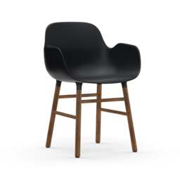 Normann Copenhagen Form Armchair - Black - Walnut Legs Shell Colour: Black, Leg Colour: Walnut