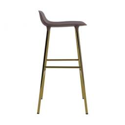 Normann Copenhagen Form Barstool - 75cm - Brown - Brass Legs Shell Colour: Brown, Leg Colour: Brass - thumbnail 3