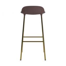 Normann Copenhagen Form Barstool - 75cm - Brown - Brass Legs Shell Colour: Brown, Leg Colour: Brass - thumbnail 4