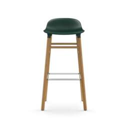 Normann Copenhagen Form Barstool - Wood - 75cm - Green - Oak Legs Shell Colour: Green, Leg Colour: Oak - thumbnail 2