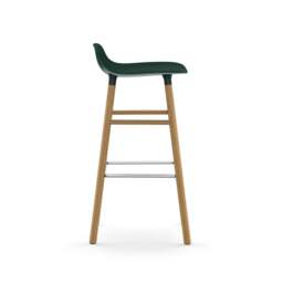 Normann Copenhagen Form Barstool - Wood - 75cm - Green - Oak Legs Shell Colour: Green, Leg Colour: Oak - thumbnail 3