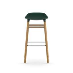 Normann Copenhagen Form Barstool - Wood - 75cm - Green - Oak Legs Shell Colour: Green, Leg Colour: Oak - thumbnail 4