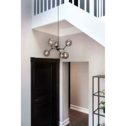 Halo Design Atom Large 6 Light Chandelier - O57cm - Black / Smoke Glass Colour: Black / Smoke Glass - thumbnail 4
