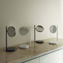 Normann Copenhagen Freestanding Pose Mirror - White - Marble Base - thumbnail 5