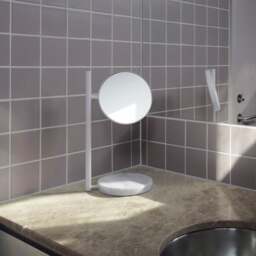 Normann Copenhagen Freestanding Pose Mirror - White - Marble Base - thumbnail 3