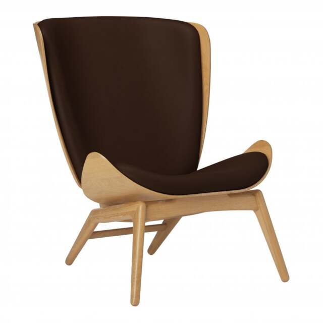Umage The Reader Armchair - Oak - Hope Leather Brown Wood: Oak, Colour: Brown - image 1