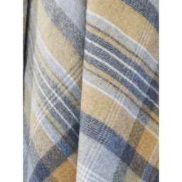 Bronte By Moon Kintyre Check Pure New Wool Throw - Blue - thumbnail 4