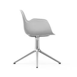 Normann Copenhagen Form Armchair Swivel - 4 Leg - White - Aluminium Legs Shell Colour: White, Leg Colour: Aluminium - thumbnail 3