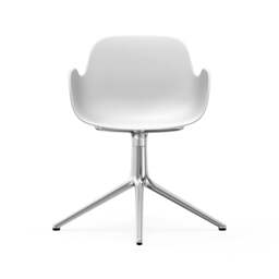 Normann Copenhagen Form Armchair Swivel - 4 Leg - White - Aluminium Legs Shell Colour: White, Leg Colour: Aluminium - thumbnail 2