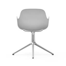 Normann Copenhagen Form Armchair Swivel - 4 Leg - White - Aluminium Legs Shell Colour: White, Leg Colour: Aluminium - thumbnail 4