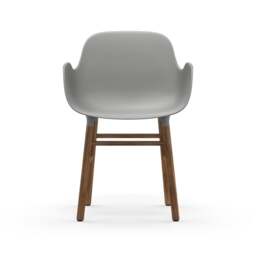 Normann Copenhagen Form Armchair - Grey - Walnut Legs Shell Colour: Grey, Leg Colour: Walnut - thumbnail 2