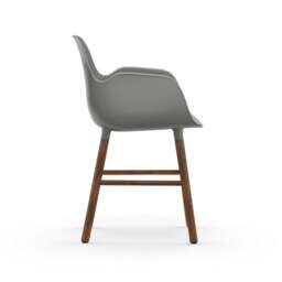 Normann Copenhagen Form Armchair - Grey - Walnut Legs Shell Colour: Grey, Leg Colour: Walnut - thumbnail 3