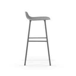 Normann Copenhagen Form Barstool - 75cm - Grey - Grey Legs Shell Colour: Grey, Leg Colour: Matching Shell Colour - thumbnail 3