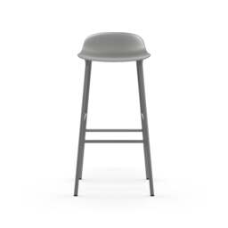 Normann Copenhagen Form Barstool - 75cm - Grey - Grey Legs Shell Colour: Grey, Leg Colour: Matching Shell Colour - thumbnail 2