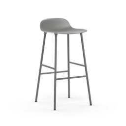 Normann Copenhagen Form Barstool - 75cm - Grey - Grey Legs Shell Colour: Grey, Leg Colour: Matching Shell Colour - thumbnail 1