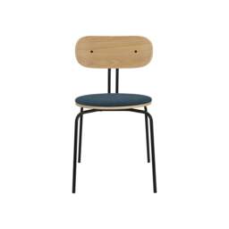 Umage Curious Dining Chair - Oak - Black Legs - Jet Air Blue Cushion Leg Colour: Black Legs, Colour: Jet Air Blue - thumbnail 3