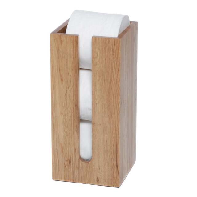Wireworks Mezza Box Toilet Roll Holder - Oak