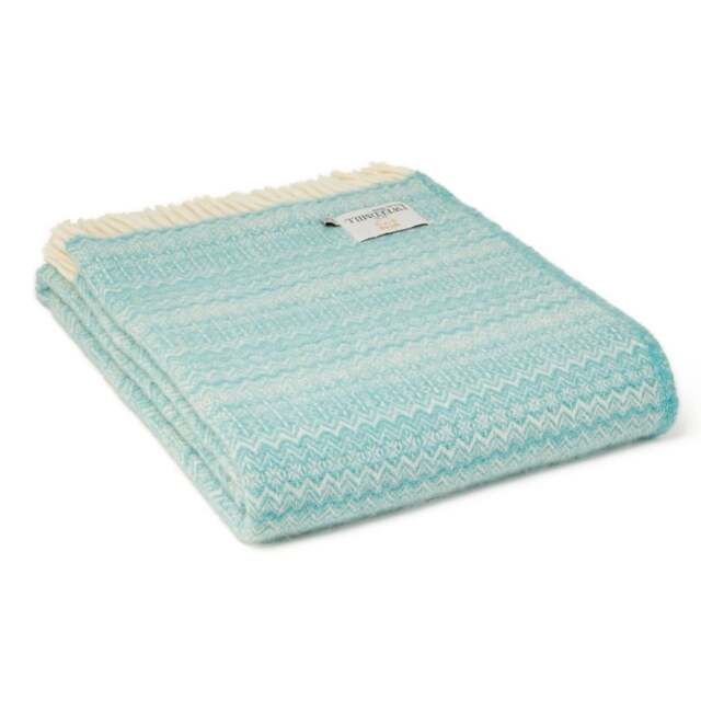 Tweedmill Textiles Fair Isle Pure New Wool Throw - Spearmint - image 1