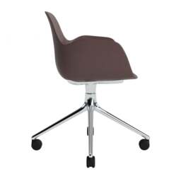 Normann Copenhagen Form Armchair Swivel - 4 Wheel - Brown - Aluminium Legs Shell Colour: Brown, Leg Colour: Aluminium - thumbnail 3
