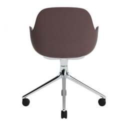 Normann Copenhagen Form Armchair Swivel - 4 Wheel - Brown - Aluminium Legs Shell Colour: Brown, Leg Colour: Aluminium - thumbnail 4
