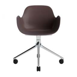 Normann Copenhagen Form Armchair Swivel - 4 Wheel - Brown - Aluminium Legs Shell Colour: Brown, Leg Colour: Aluminium - thumbnail 2