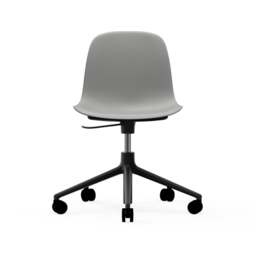 Normann Copenhagen Form Chair Swivel - 5 Wheel - Gas Lift - Grey - Black Legs Shell Colour: Grey, Leg Colour: Black - thumbnail 2