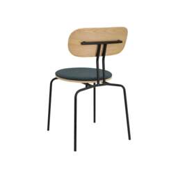 Umage Curious Dining Chair - Oak - Black Legs - Quantum Blue Cushion Leg Colour: Black Legs, Colour: Quantum Blue - thumbnail 2