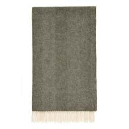 Bronte By Moon Pure Wool Herringbone Throw - Loden Green