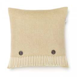 Bronte By Moon Herringbone Merino Lambswool Cushion - Natural