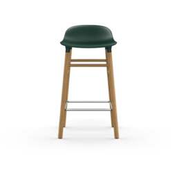Normann Copenhagen Form Barstool - Wood - 65cm - Green - Oak Legs Shell Colour: Green, Leg Colour: Oak - thumbnail 2