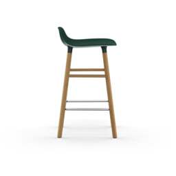 Normann Copenhagen Form Barstool - Wood - 65cm - Green - Oak Legs Shell Colour: Green, Leg Colour: Oak - thumbnail 3