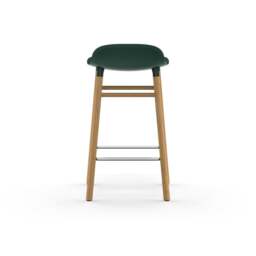 Normann Copenhagen Form Barstool - Wood - 65cm - Green - Oak Legs Shell Colour: Green, Leg Colour: Oak - thumbnail 4