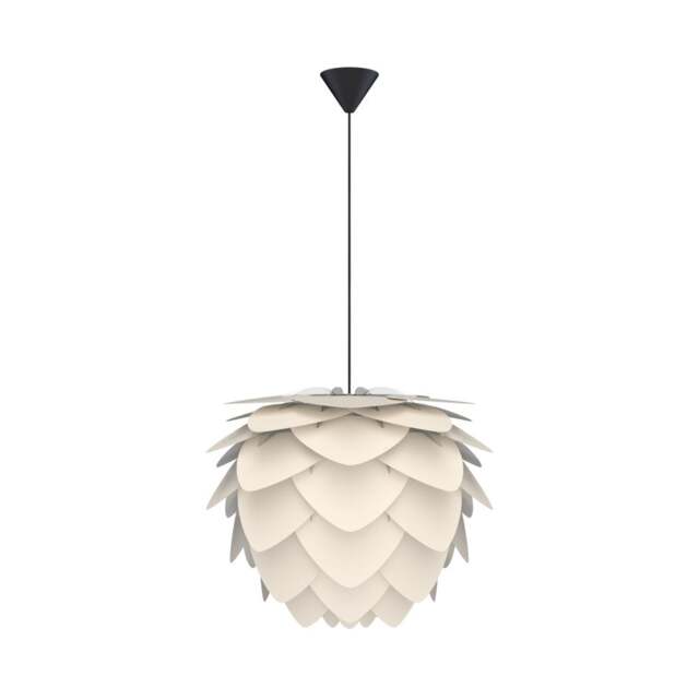 Umage Aluvia Pendant Light Shade - Pearl White - Medium with Black Cord Set With or Without Cord Set: With Black Cord Set - image 1