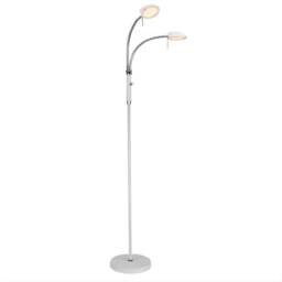 Halo Design Vegas Floor Lamp - H 140cm - 2 Arm - White Chrome Colour: White / Chrome