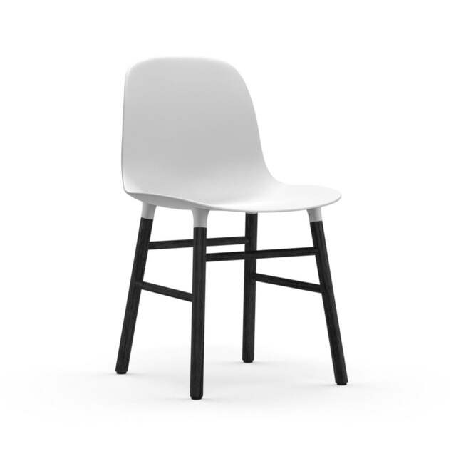 Normann Copenhagen Form Chair - White - Black Oak Legs Shell Colour: White, Leg Colour: Black Oak - image 1